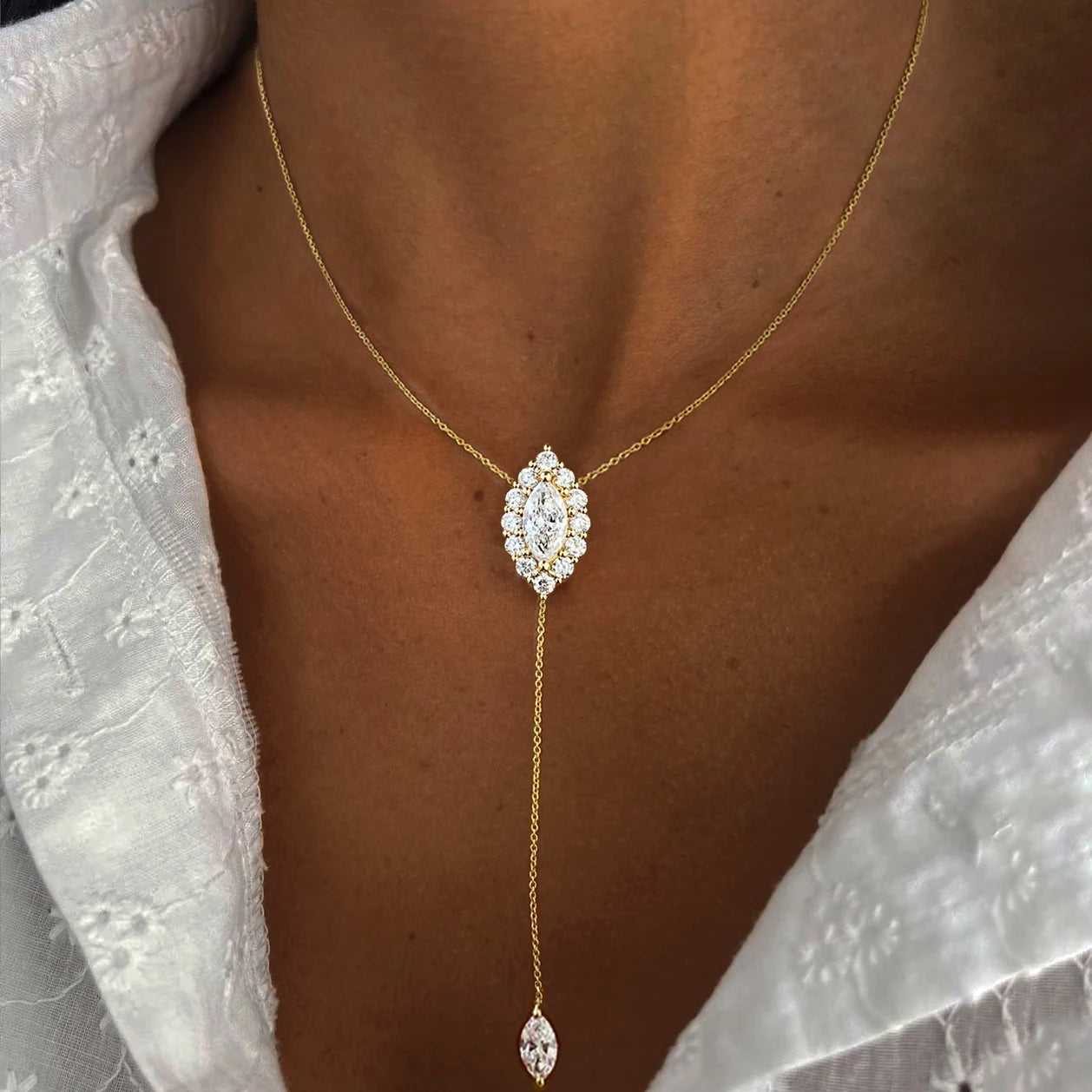 Halo Moissanite Necklace