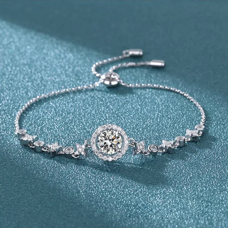 Moon Charm Moissanite Bracelet