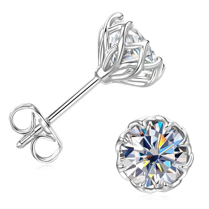 Flower Moissanite Earrings
