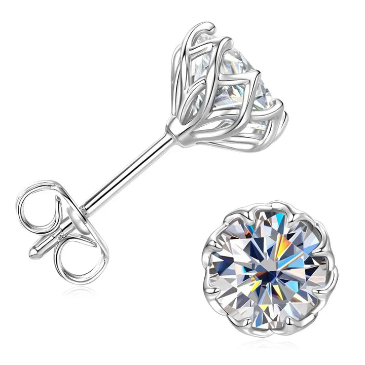 Flower Moissanite Earrings