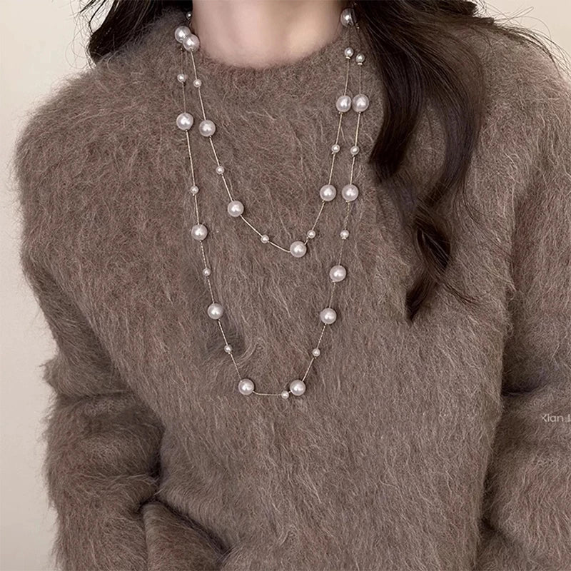 Double Pearl Necklace