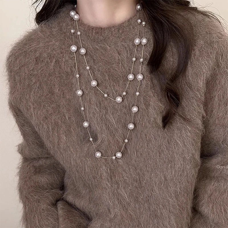 Double Pearl Necklace