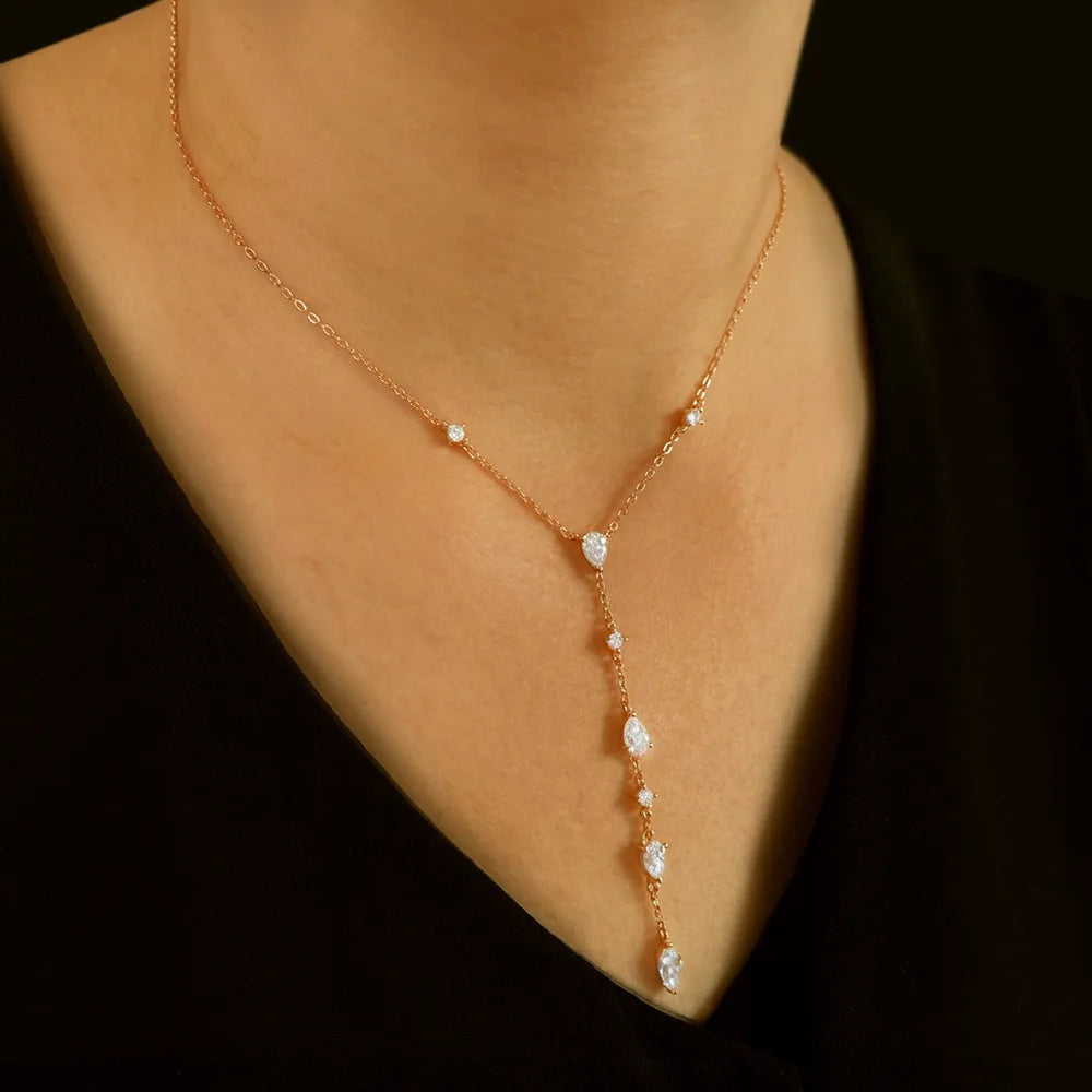 Y-Shaped Moissanite Necklace