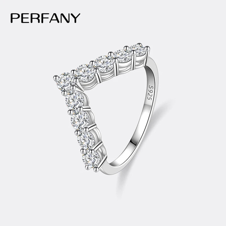 V-Shaped Moissanite Ring