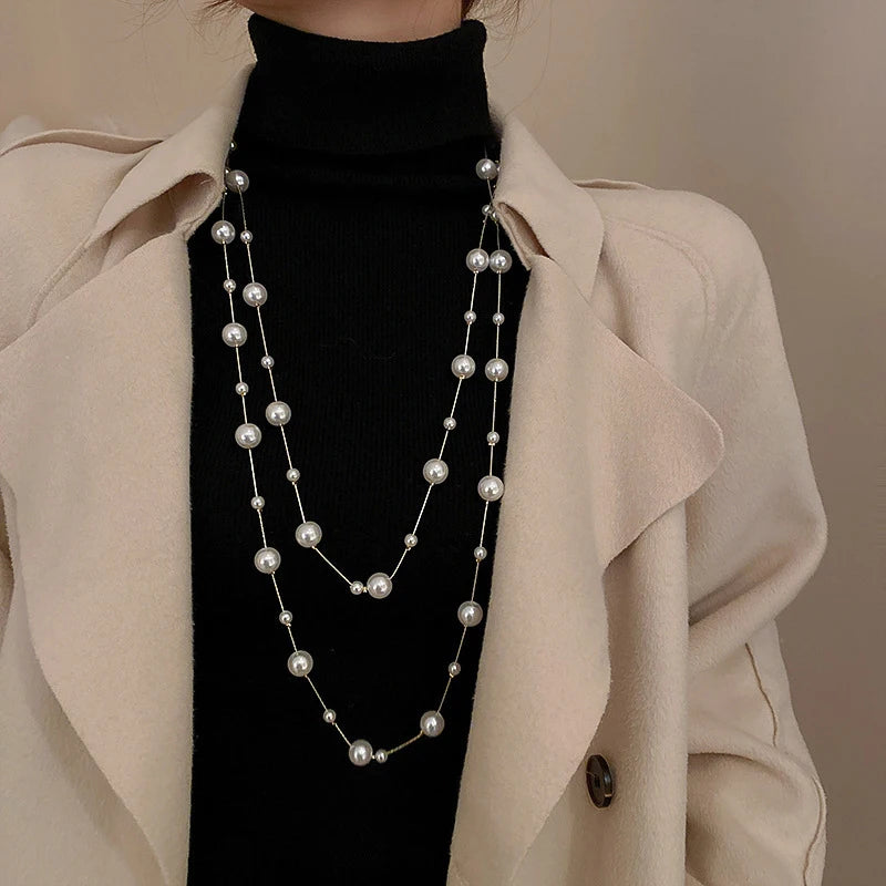 Double Pearl Necklace