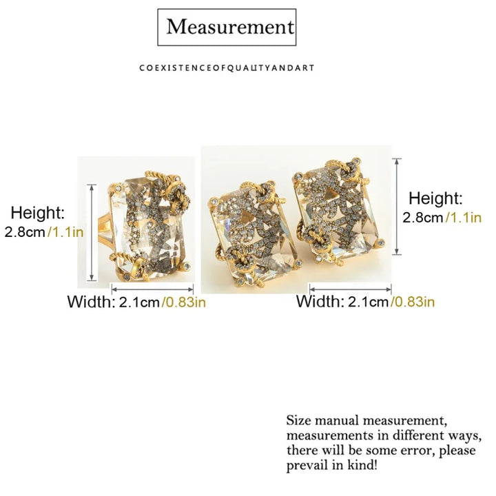 Square Crystal Studs