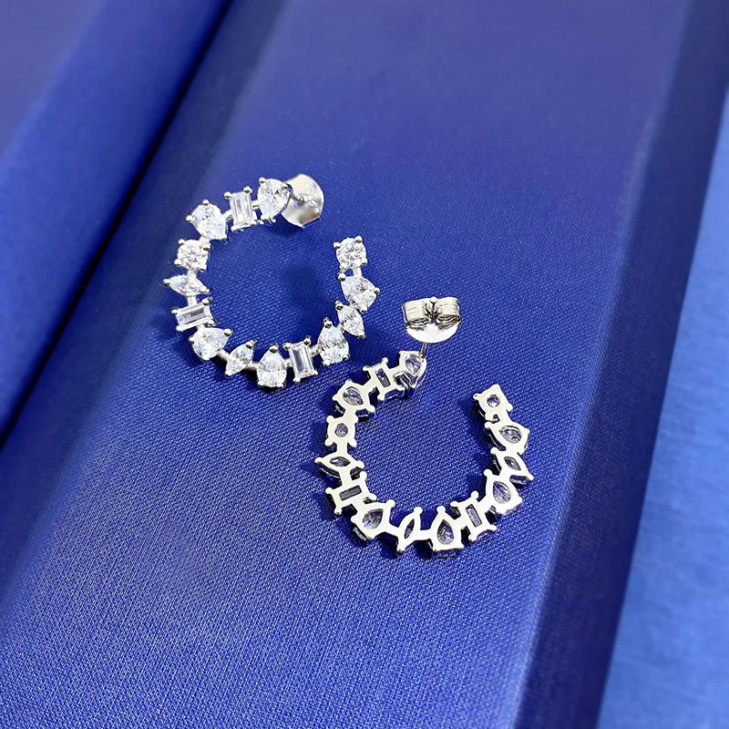 Moissanite Hoop Earrings