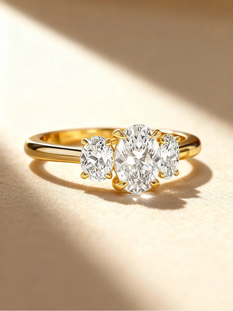 Triple Oval Zircon Ring