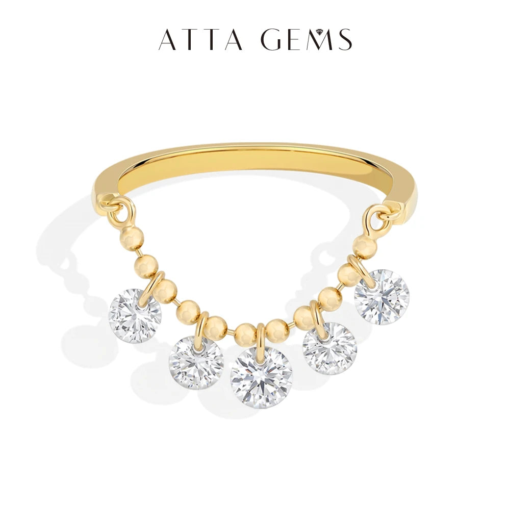 Beaded Moissanite Ring
