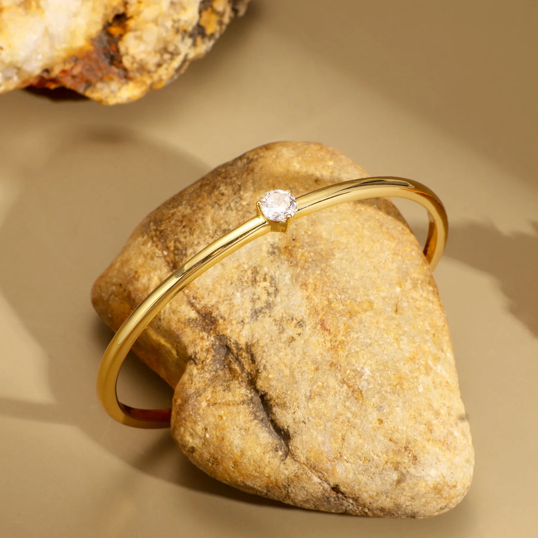 Gold Zircon Open Bracelet