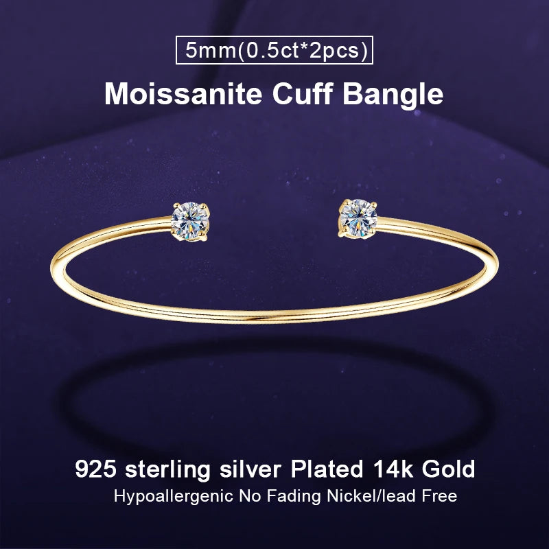Moissanite Cuff Bracelet