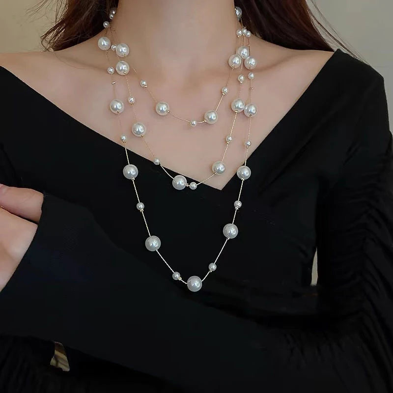 Double Pearl Necklace