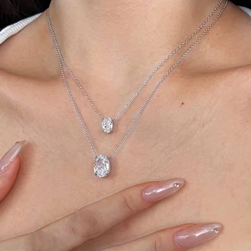 Oval Solitaire Necklace