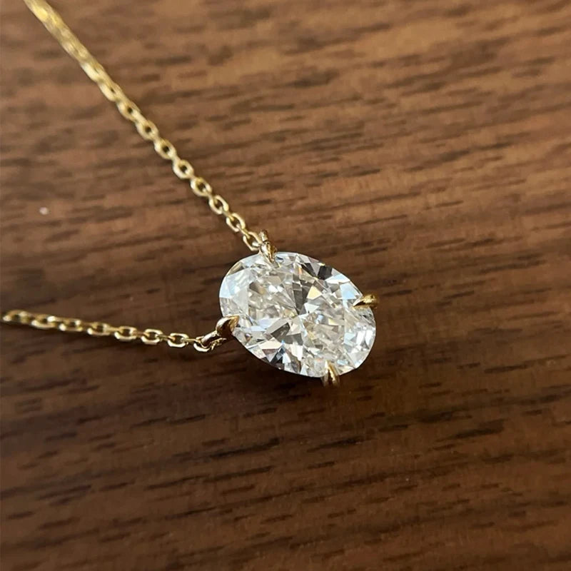 Oval Solitaire Necklace