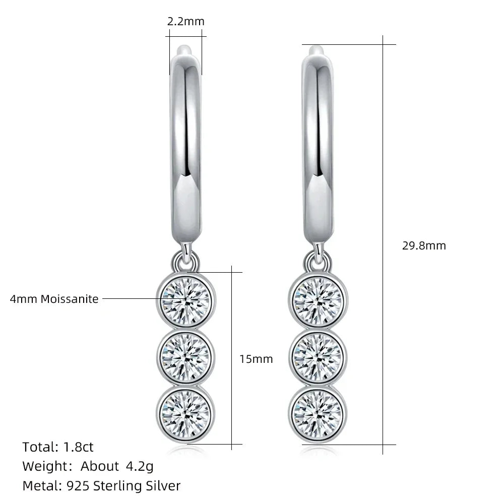 Three Stone Earrings