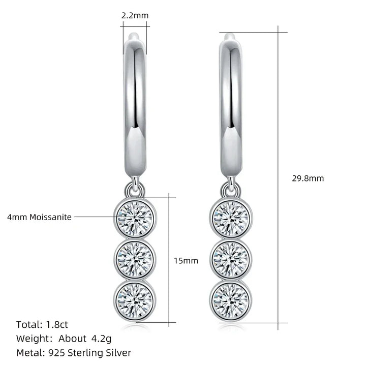Three Stone Earrings