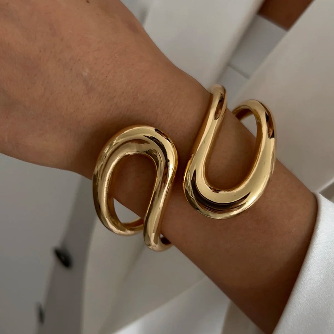 Geometric Metal Cuff Bracelet