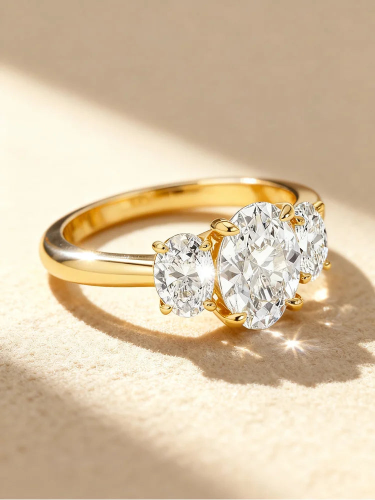 Triple Oval Zircon Ring