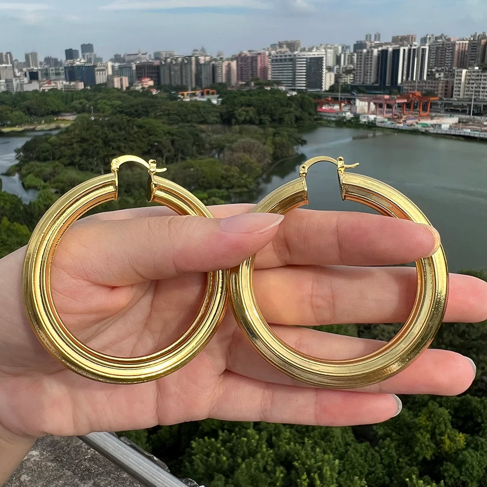 Twisted Gold Hoops