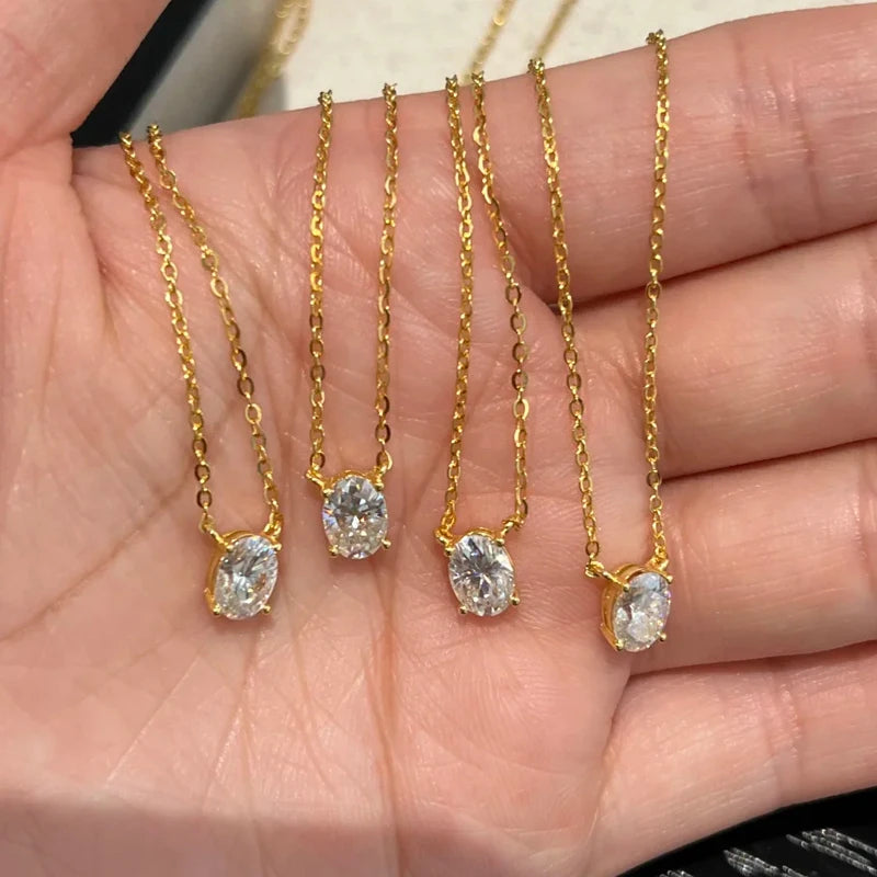 Oval Solitaire Necklace
