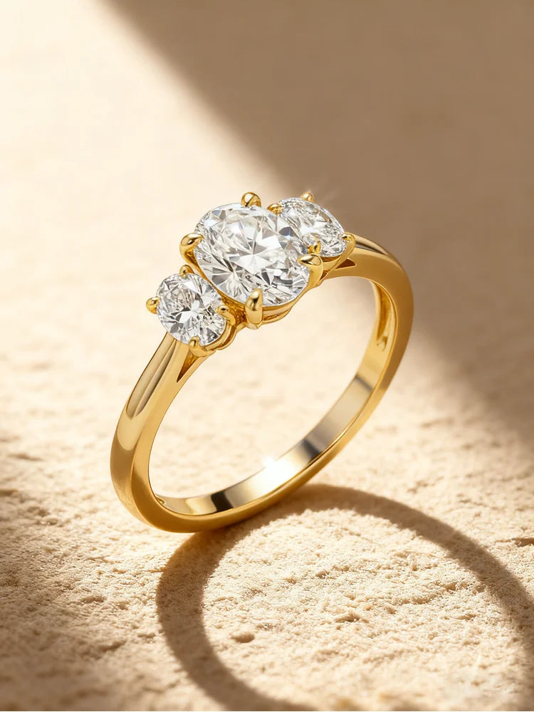 Triple Oval Zircon Ring