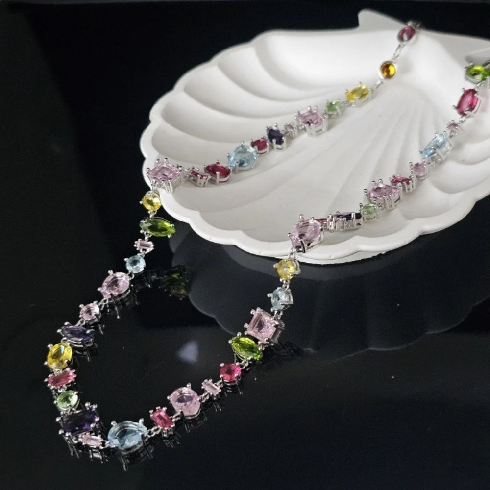 Colorful Crystal Choker Set