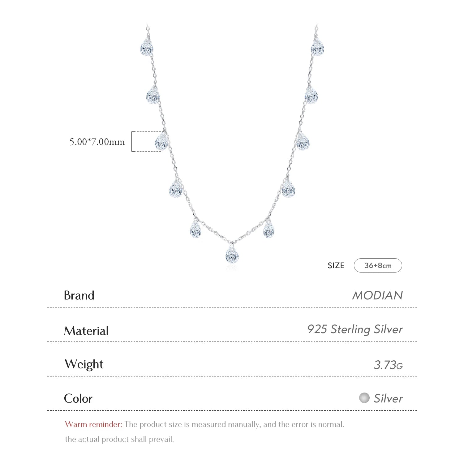 Zircon Clavicle Necklace