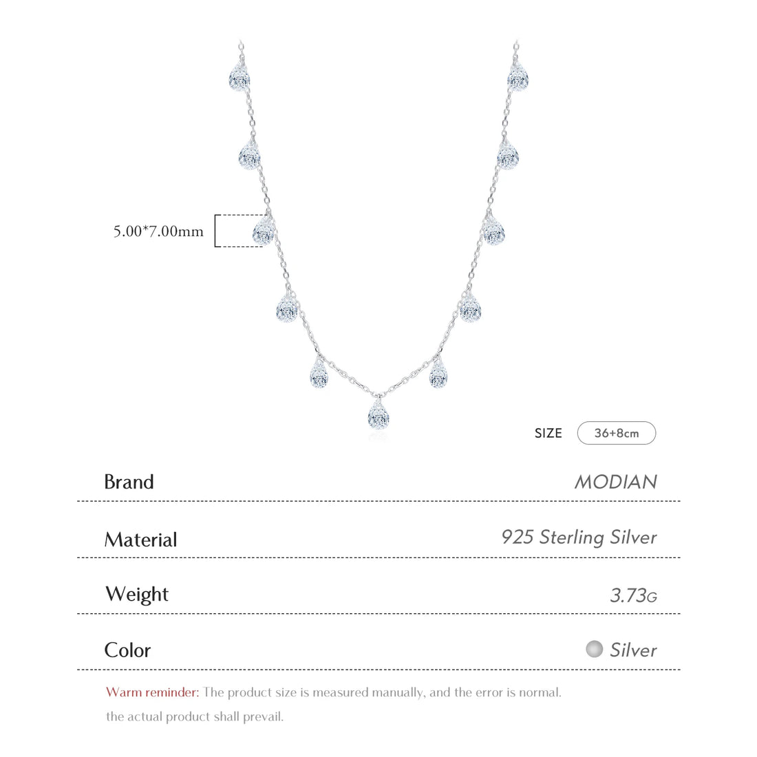 Zircon Clavicle Necklace