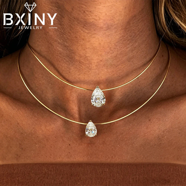 Pear Moissanite Choker