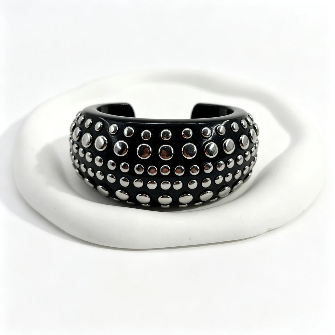 Black Resin Cuff Bracelet