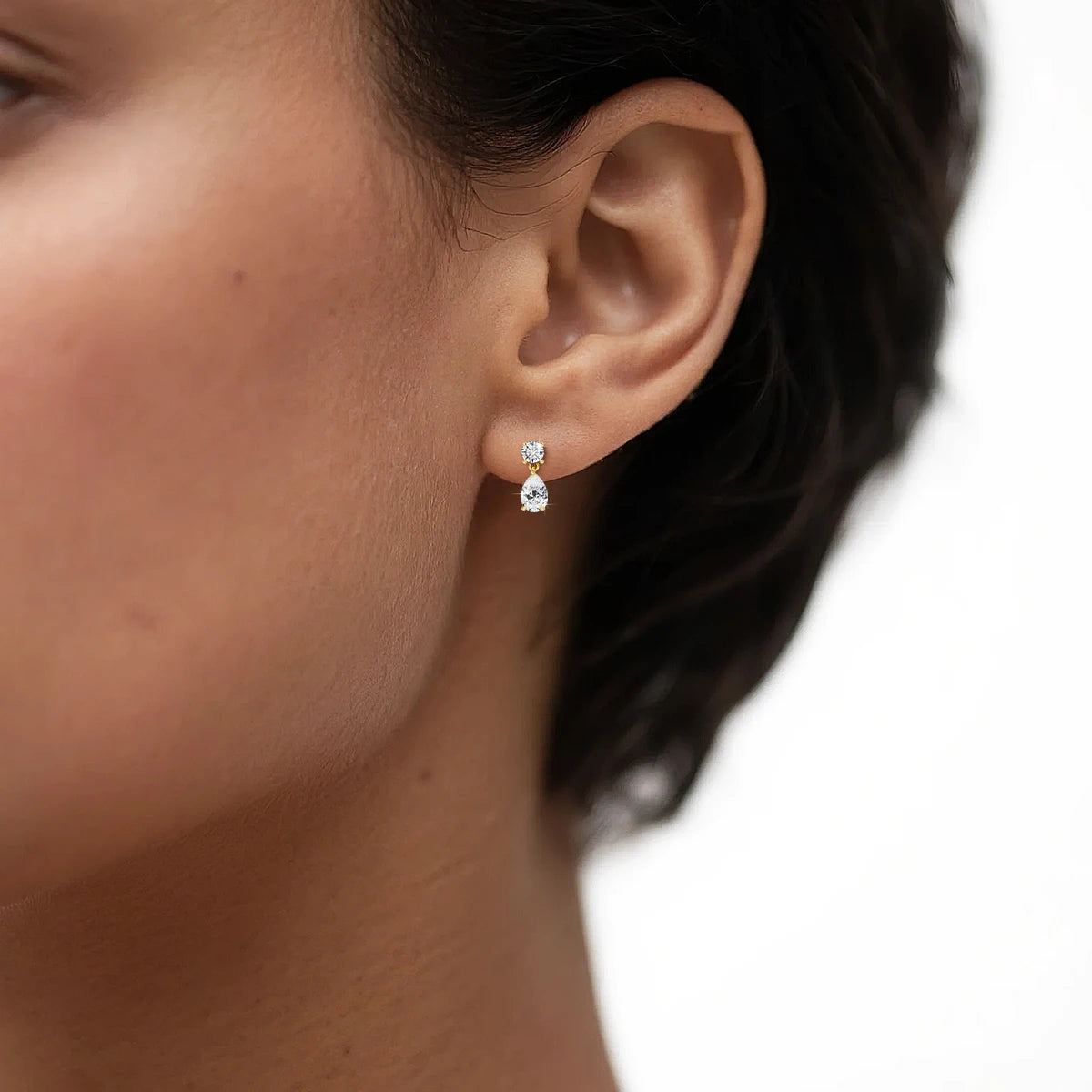 Pear Moissanite Earrings