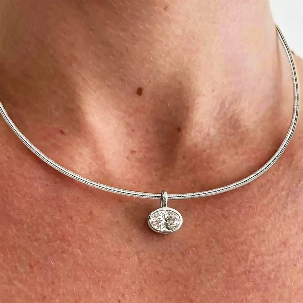 Oval Moissanite Choker