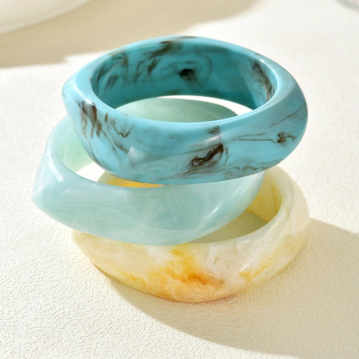 Acrylic Chunky Bangle Set