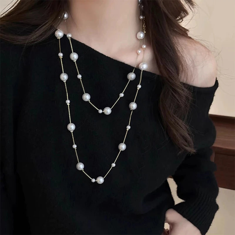 Double Pearl Necklace
