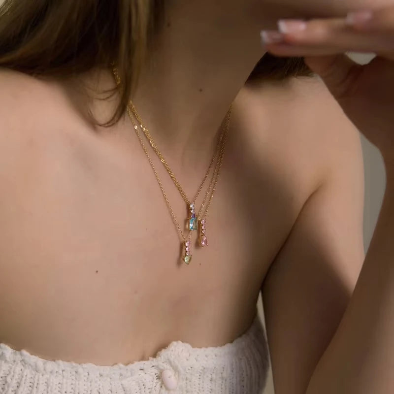 Colorful Heart Pendant Necklace