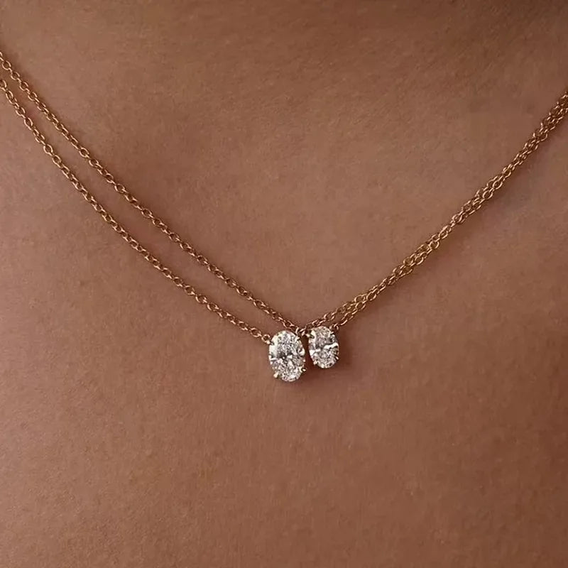 Oval Solitaire Necklace