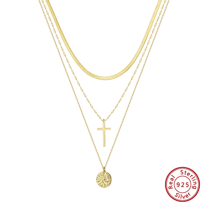 Layered Cross Necklace