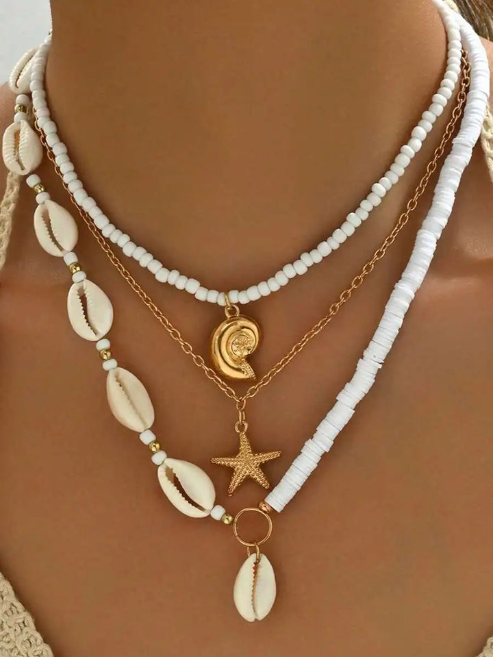Shell Starfish Necklace Set