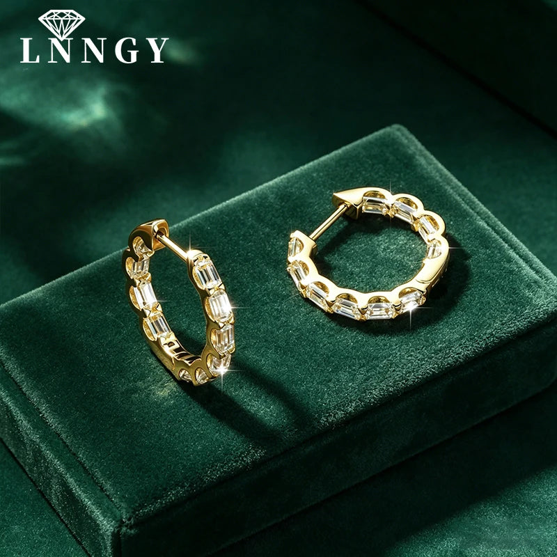 Emerald Hoop Earrings