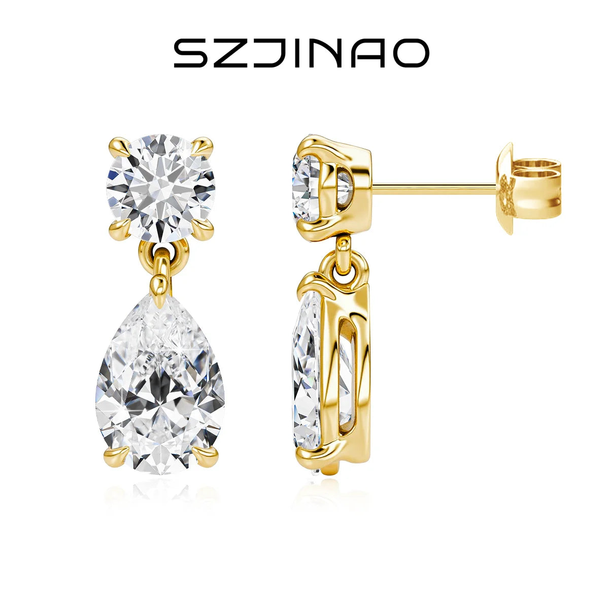 Pear Moissanite Earrings