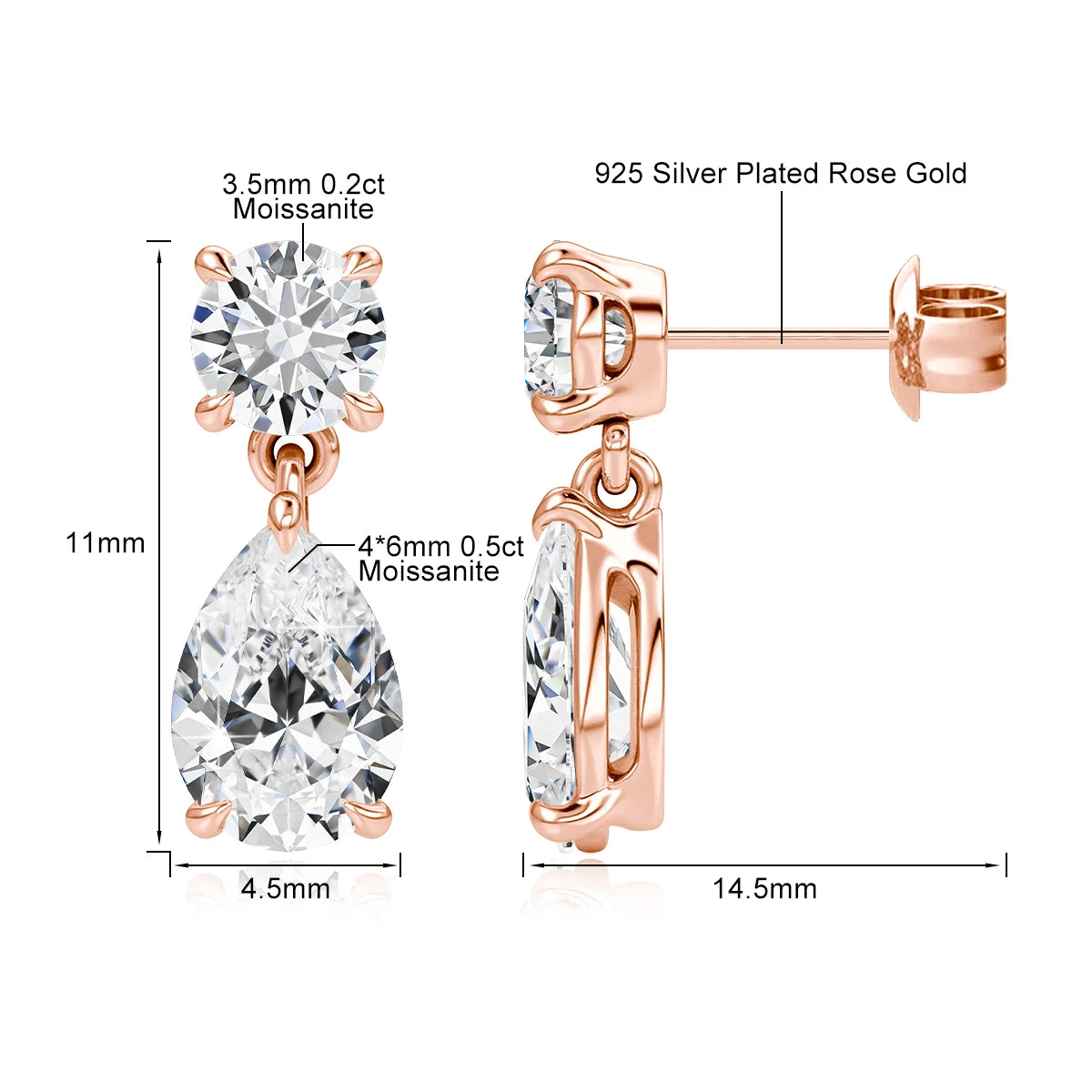 Pear Moissanite Earrings