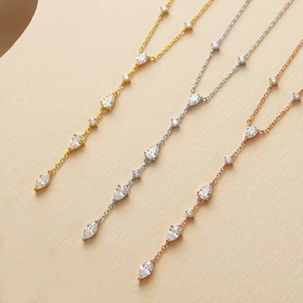 Y-Shaped Moissanite Necklace