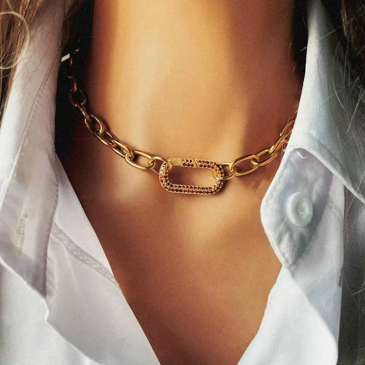 Oval Buckle Necklace