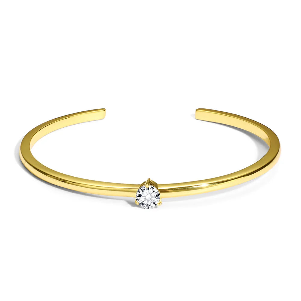 Gold Zircon Open Bracelet