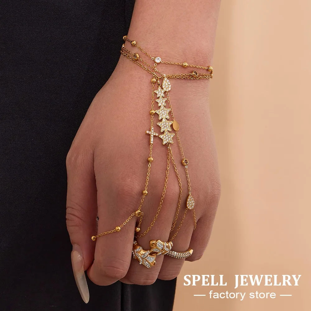 Gold Hand Chain Bracelet
