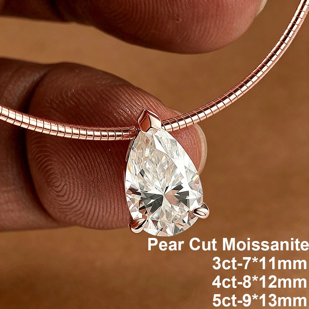 Pear Moissanite Choker