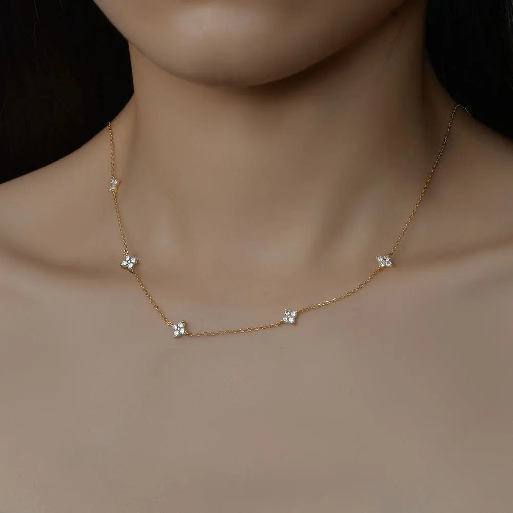 Clover Moissanite Necklace