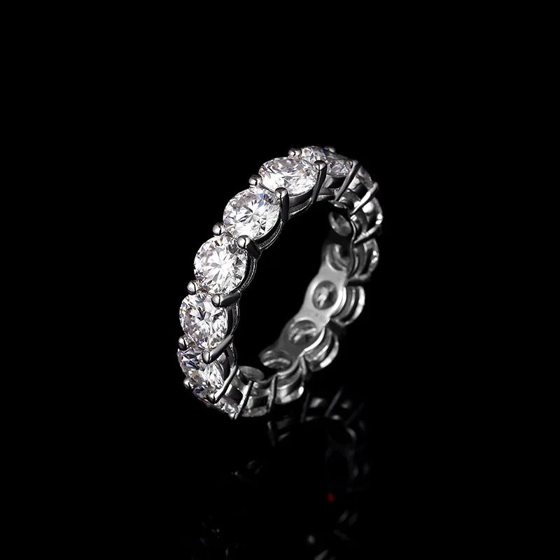 Black White Moissanite Ring