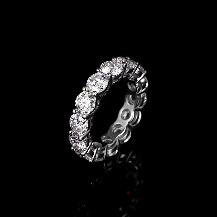 Black White Moissanite Ring