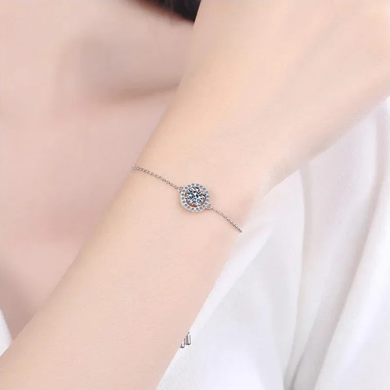 Moon Charm Moissanite Bracelet